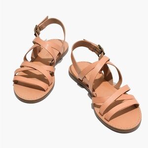 Madewell Boardwalk multistrap Tan Sandals with Straps size 6.5